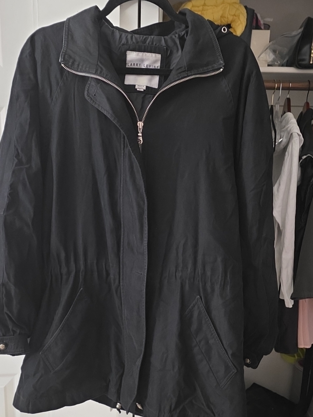 Larry Levine Black Utility Anorak Jacket